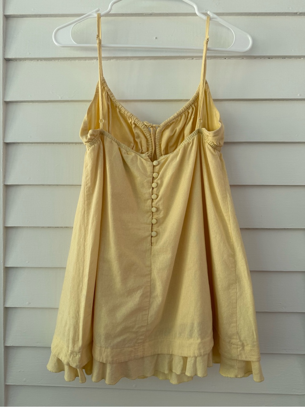 Princess Polly | Yellow Linen Blend Babydoll Mini Dress Size US 6 - Picture 3 of 8